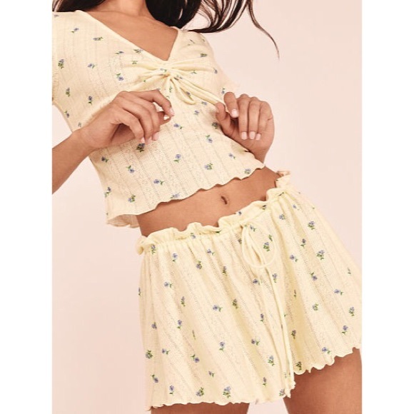 For Love And Lemons Intimates Sleepwear For Love Lemons Yellow Pajama Set Poshmark